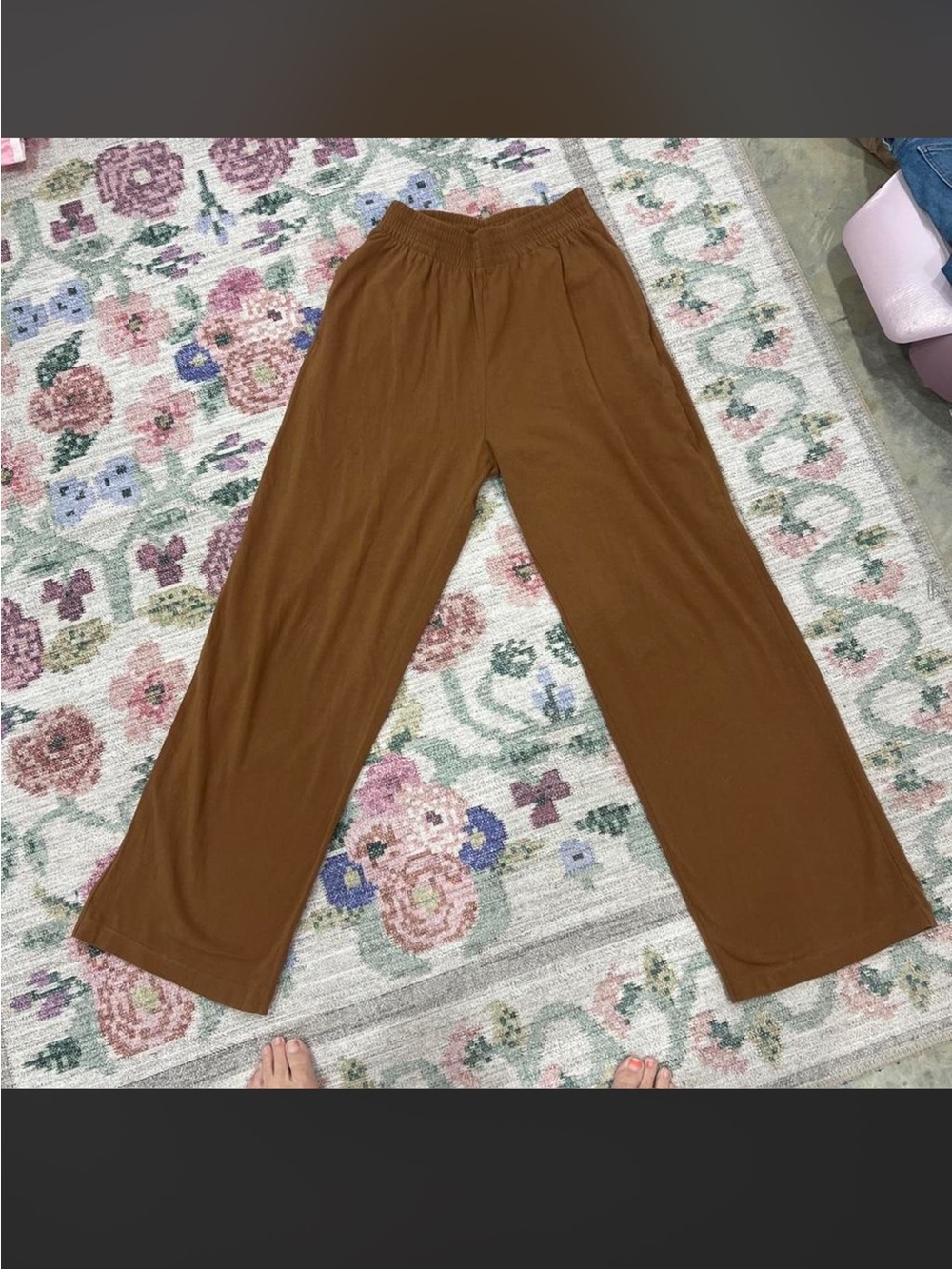 Skims cotton jersey wide leg pants XXS chi